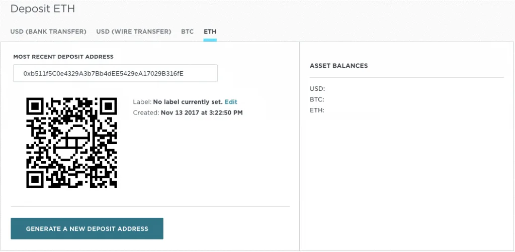 Deposit ETH