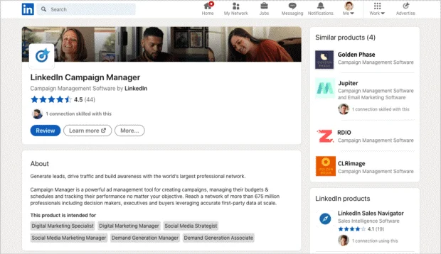 LinkedIn campaign Manager