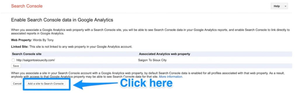 Google Search Console add