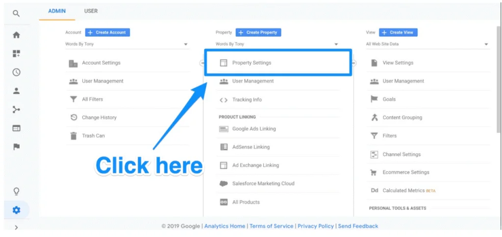 Google Search Console property