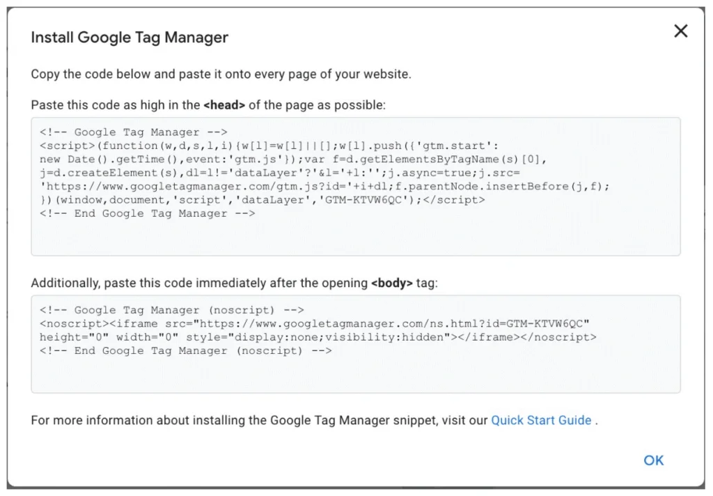 Install Google Tag Manager
