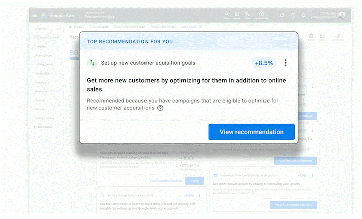 Google Ads preporuke i ocena optimizacije