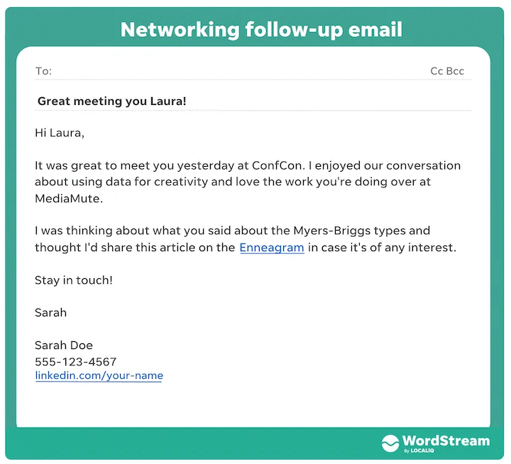 e-mail-a za nastavak umrežavanja