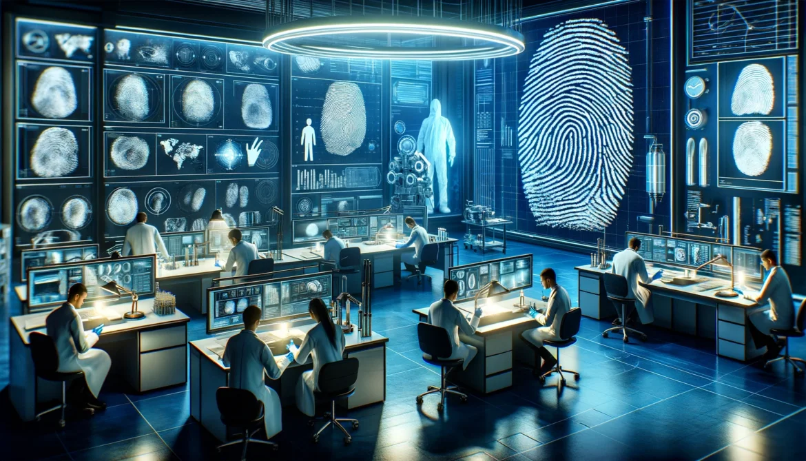 forensic science lab with a focus on fingerprint analysis