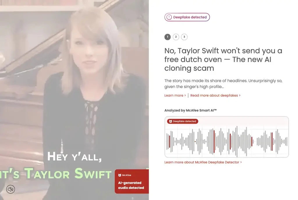 McAfee-ov AI detektor za deepfake-ove će vam reći da li je video falsifikovan 1