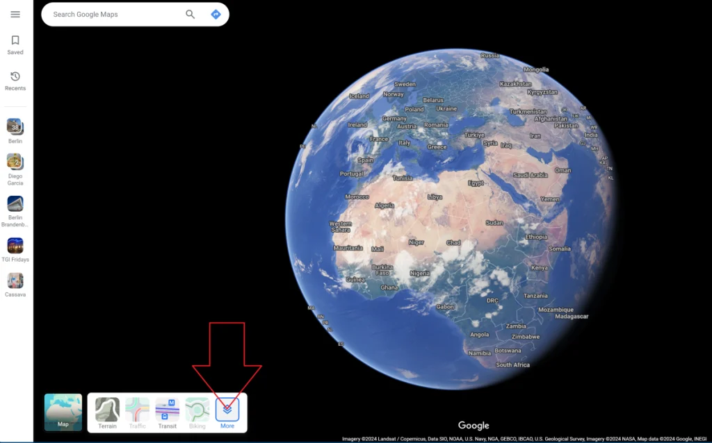 Google Maps in Space