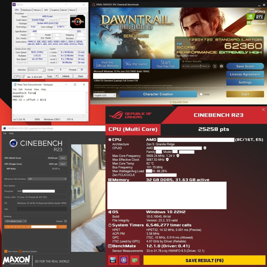 AMD Ryzen 7 9800X3D podešen na 5,6 GHz na svim jezgrima 35% brži od standardnog 7800X3D 1