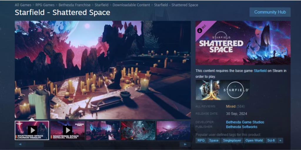 Starfield's Shattered Space DLC je objavljen uz pomešane recenzije 1
