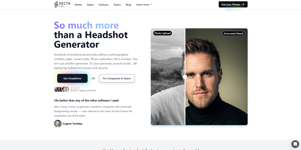 10 najbolјih AI Headshot generatora 7