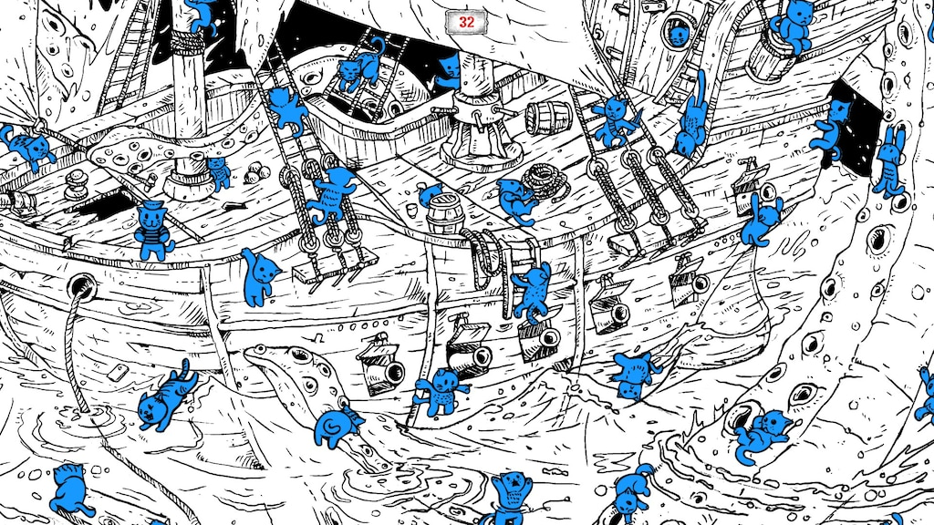 100 Hidden Cats: Pirates