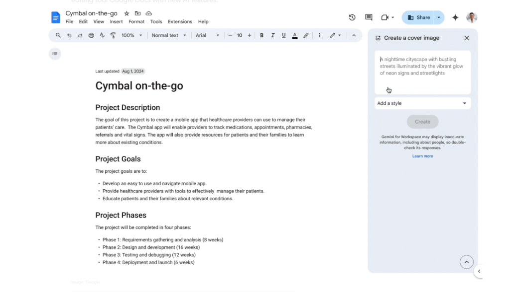 Google Docs sada omogućavaju generisanje AI slika direktno unutar dokumenata 1