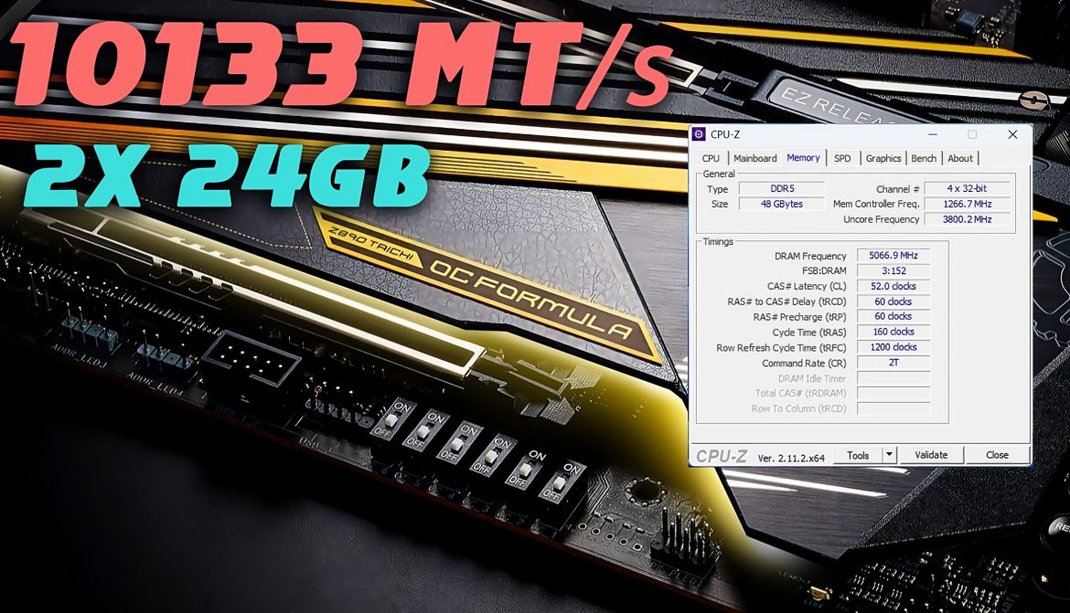 ASRock demonstrira brzinu DDR5 memorije preko 10.000 MTs uz hlađenje u ambijentalnoj temperaturi pomoću Z890 Taichi OCF matične ploče
