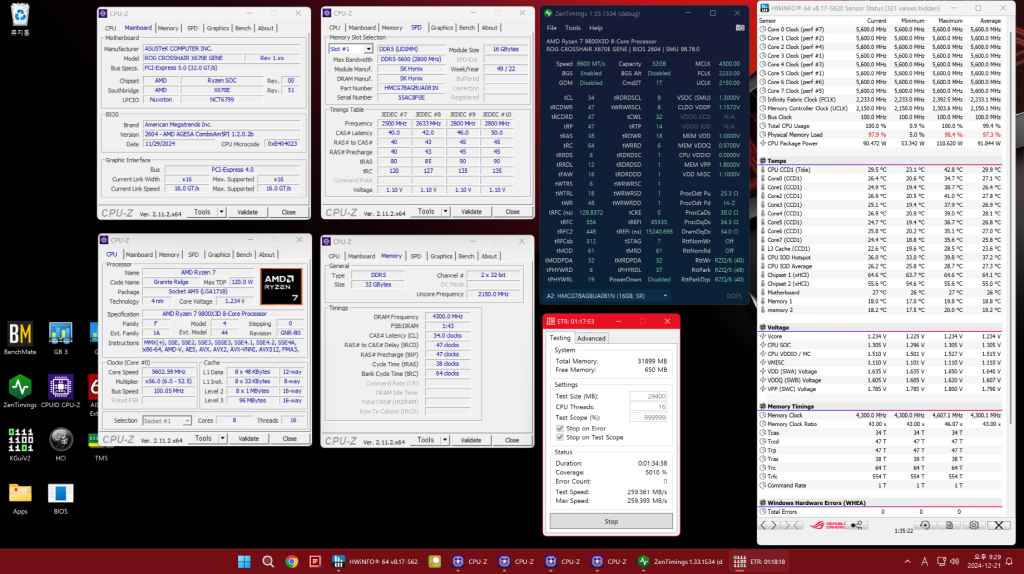 DDR5 memorija overklokovana na 8600 MTs na AMD X670E platformi, prošla testiranje memorije sa gotovo bez grešaka 1