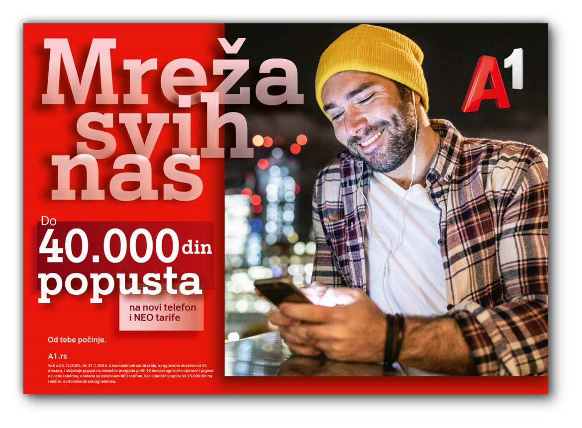 Saopštenje za javnost - A1 novogodišnja ponuda - Popusti na telefone, povoljne tarife i doprinos održivoj budućnosti 2