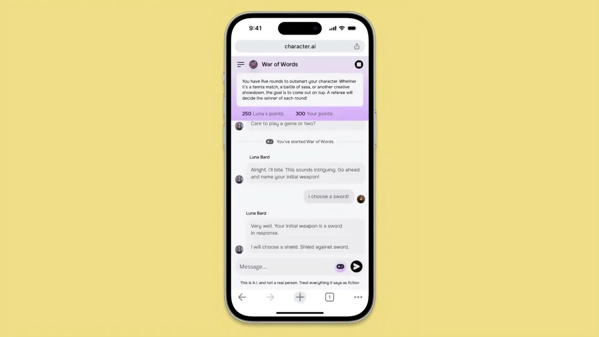 AI startup Character AI testira igre na vebu
