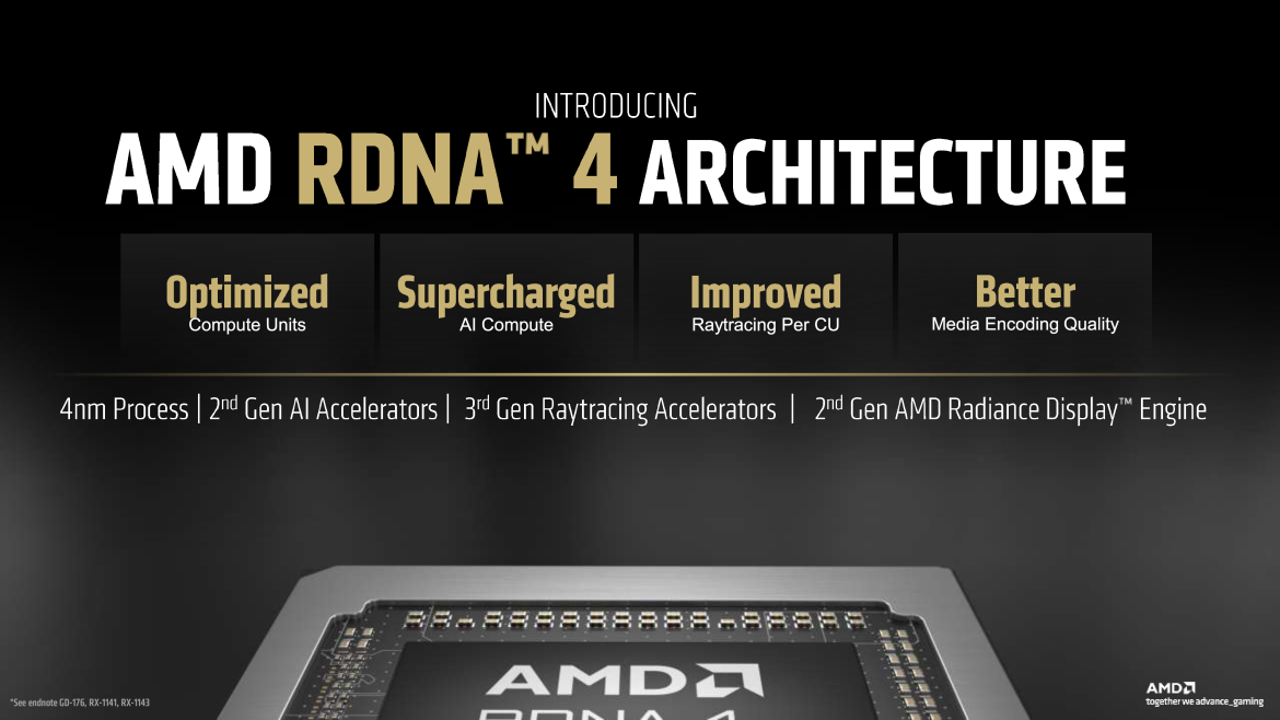 AMD RDNA 4 GPU arhitektura fokusira se na desktop grafičke kartice, s mogućnošću razvoja mobilnih čipova i APU-a u budućnosti