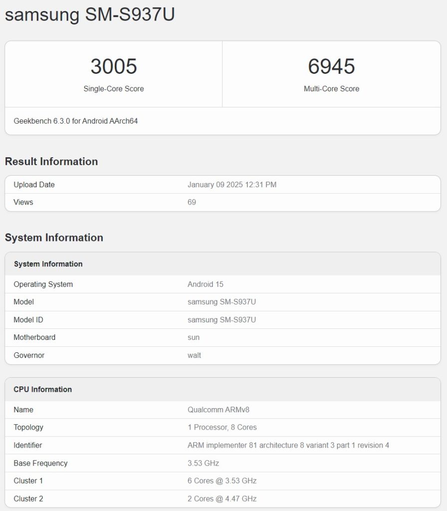 Galaxy S25 Slim dolazi sa Snapdragon 8 Elite čipom i overklokovanim performansama, poput ostalih modela 1