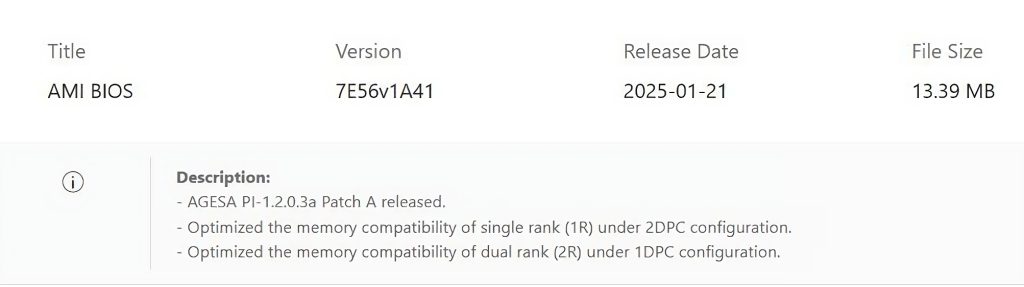 MSI izdao AGESA BIOS 1.2.0.3a Patch A za bolju kompatibilnost memorije na X870 i B850 pločama 1