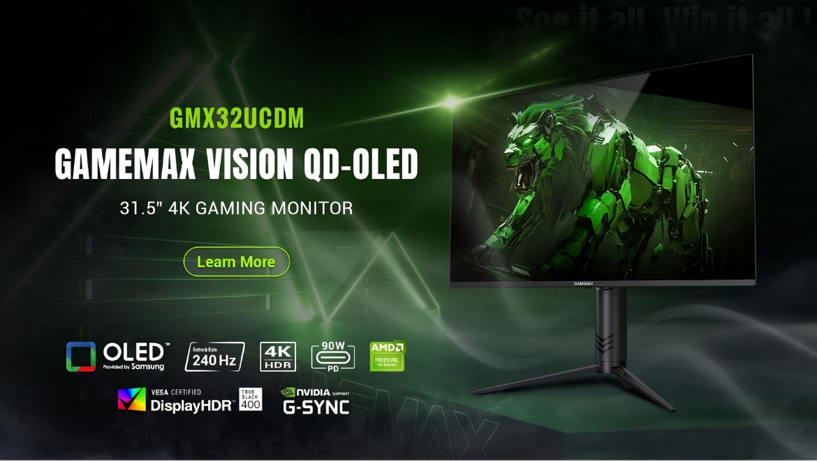 GAMEMAX VISION GMX32UCDM Prvi QD-OLED gejming monitor kompanije koji konkuriše vrhunskim brendovima