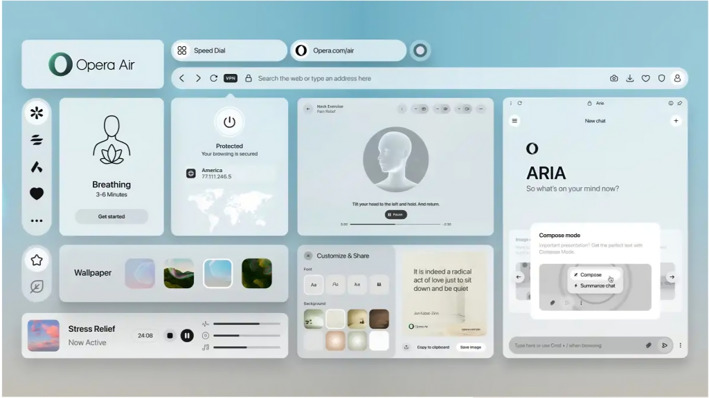 Opera Air Web pregledač koji smanjuje stres 2