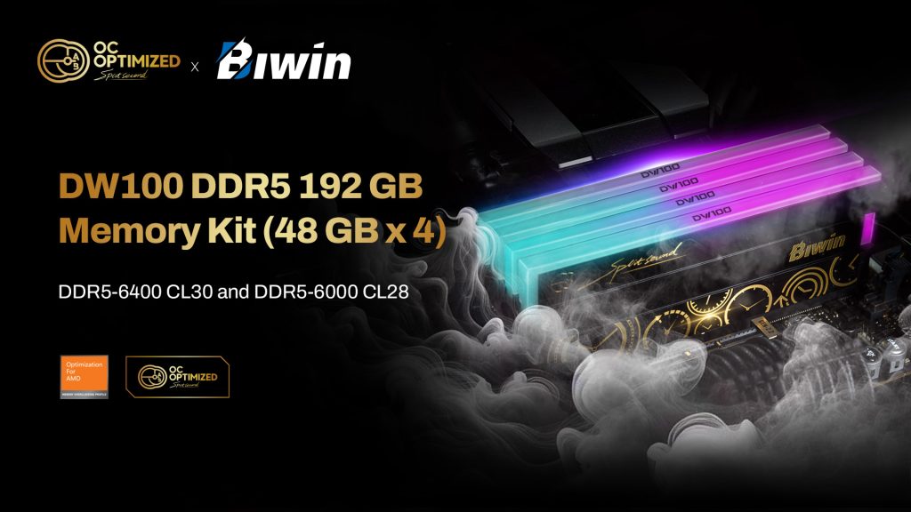 Biwin predstavlja novu OC Lab Gold Edition DW100 192 GB DDR5 memoriju, nudeći brzinu do 6400 MT s pri CL30 1