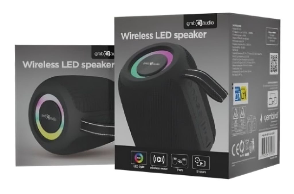 Gembird Portable Bluetooth RGB LED TWS Speaker – SPK-BT-LED-05-BK 1