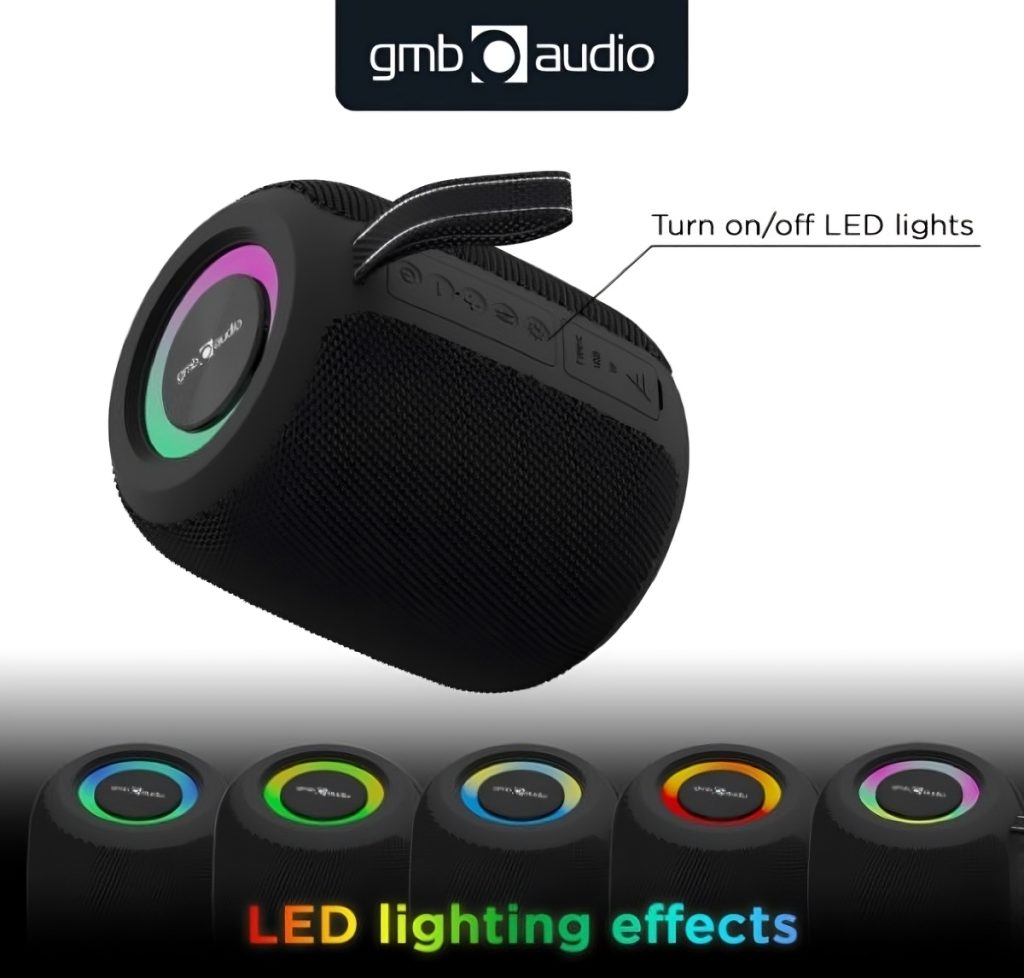 Gembird Portable Bluetooth RGB LED TWS Speaker – SPK-BT-LED-05-BK 4