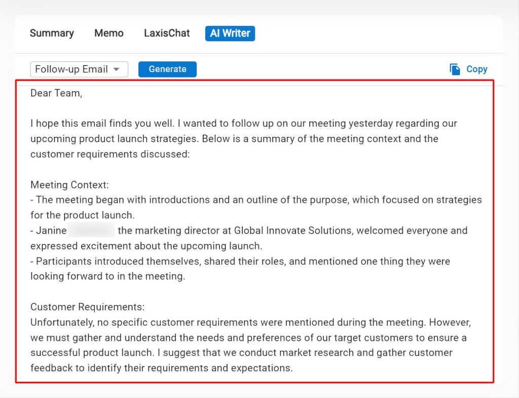 Laxis No.1 AI pomoćnik za produktivnost tokom sastanaka 21