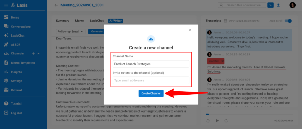 Laxis No.1 AI pomoćnik za produktivnost tokom sastanaka 23