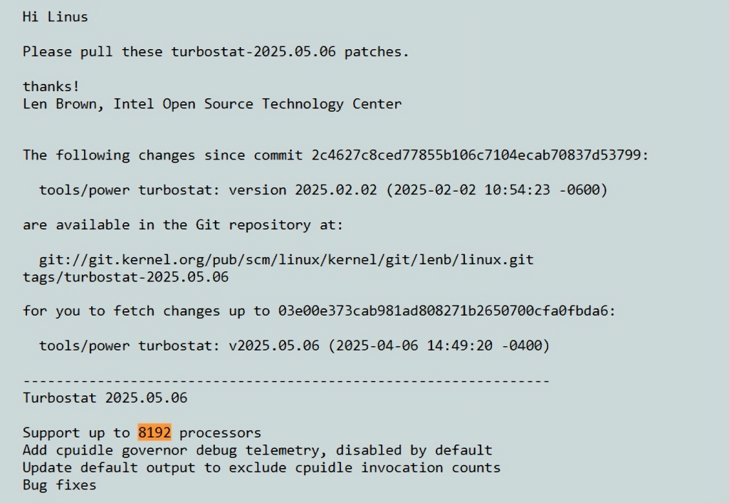 Sada je moguće testirati do 8.192 jezgra na Linuxu, jer alat za praćenje Turbostat dobija impresivno unapređenje 1