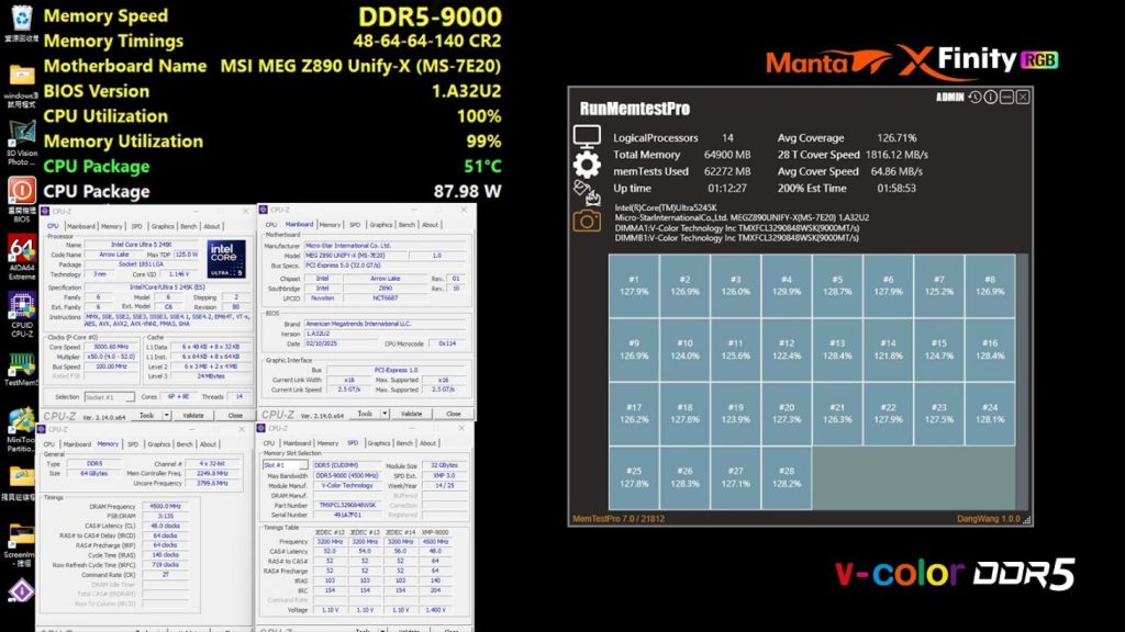 V-Color predstavlja prvi svetski 64 GB DDR5 O CUDIMM memorijski kit sa brzinama do 9000 MT s3