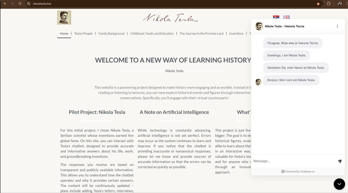 Tesla – Intervju Milena Šović Teslin četbot