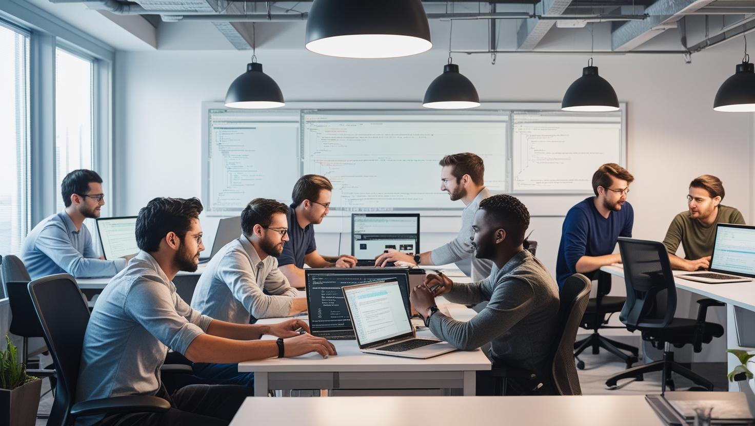 studenti na praksi u razgovoru o projektu